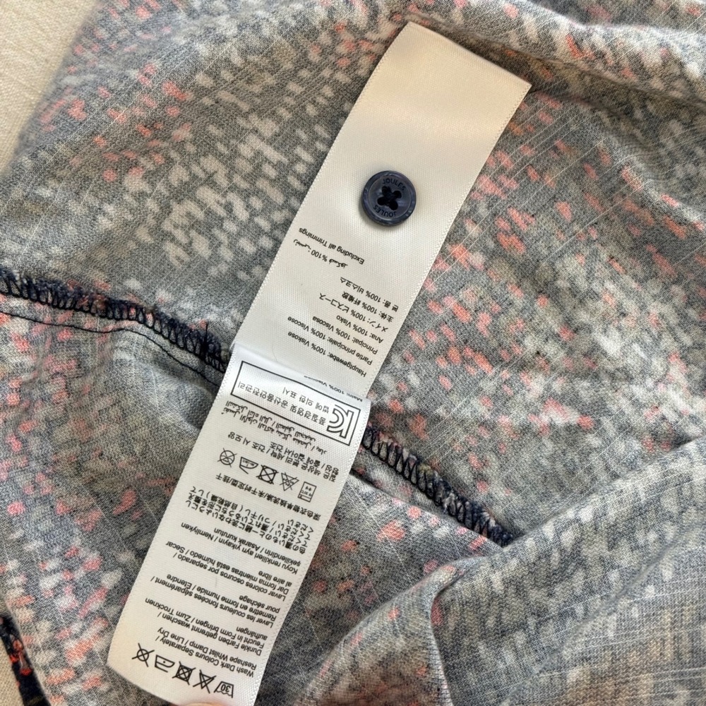 Joules Winslet Shirt Dress Navy Rain Abstract Print Drawstring Waist Size 14 - Picture 8 of 10